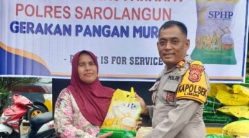 Gerakan Pangan Murah Salurkan Beras SPHP, Polsek Limun Diserbu Warga