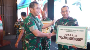 Korem 052/Wijayakrama Raih Juara ll Dalam Lomba Karya Bakti Tingkat Korem Jajaran TNI AD