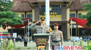 Polres Tulang Bawang Barat Gelar Upacara Korps Raport Kenaikan Pangkat 41 Personel