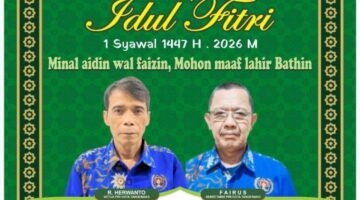 Ketua PWI Kota Tangerang Herwanto Mengucapkan” Minal Aidin Walfa Izin Mohon maaf Lahir Bathin