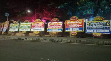 Markas Perbasi Kota Tangerang Dibanjiri Puluhan Karangan Bunga