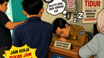 Jadi Sorotan Publik, ASN Dinsos Kota Tangsel Ketiduran di Kantor Saat Warga Mengantri
