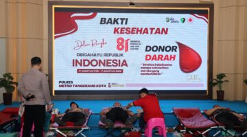 Ratusan Peserta Ikut Donor Darah dan CKG di Polres Metro Tangerang Kota