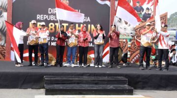 Semarak Kemerdekaan, Gubernur-Pimpinan Pemkot Tangerang Lepas Kirab Bendera Raksas