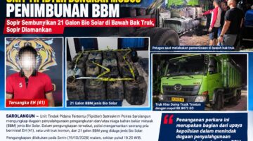 Unit Tipidter Bongkar Modus penimbunan BBM,Sembunyikan 21 Galon Bio Solar di Bawah Bak Truk, Sopir Diamankan